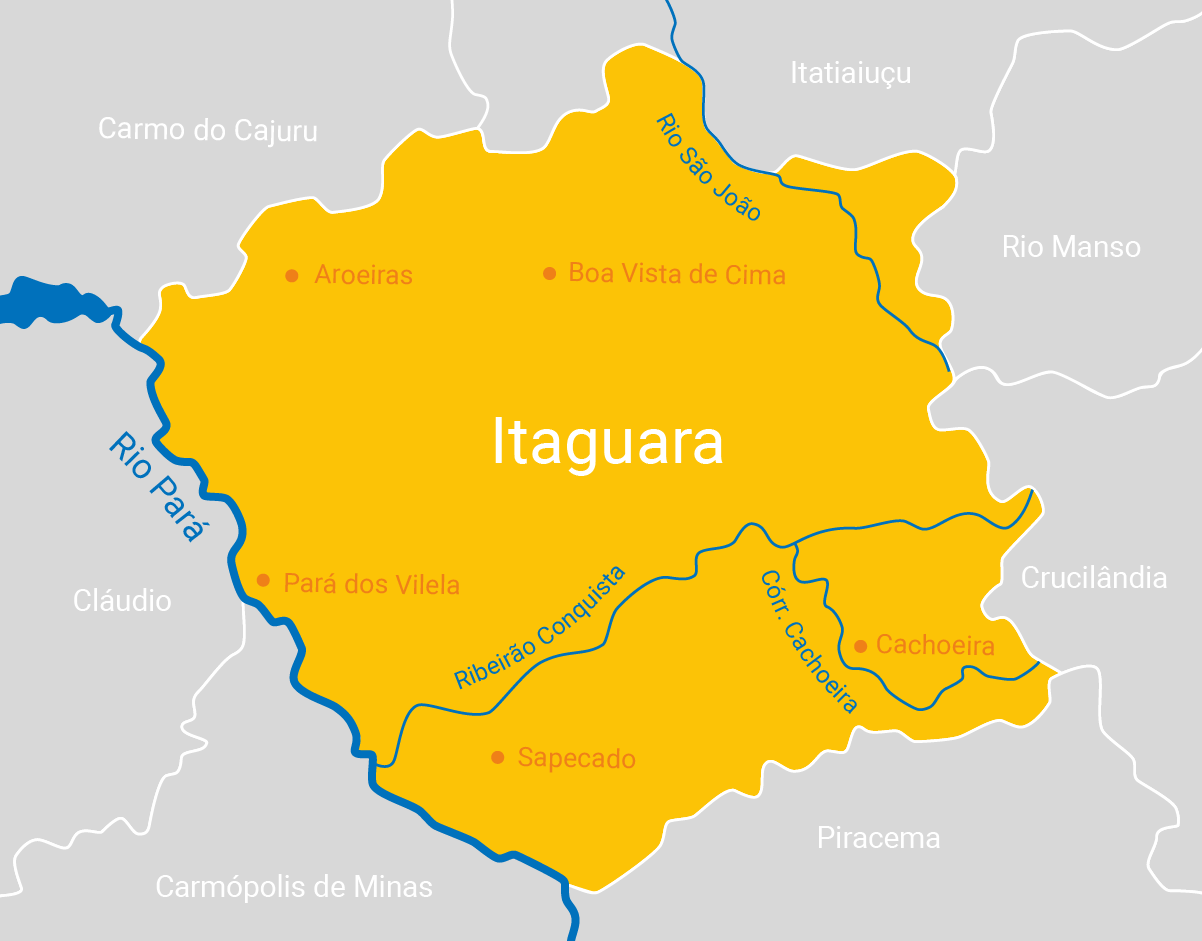 Mapa da região de Itaguara